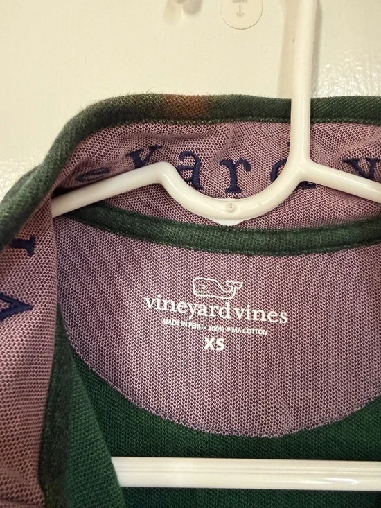 Men's Vineyard Vines Quarter Zip Pullover Green XS Pima Cotton Whale Logo - Picture 4 of 4
